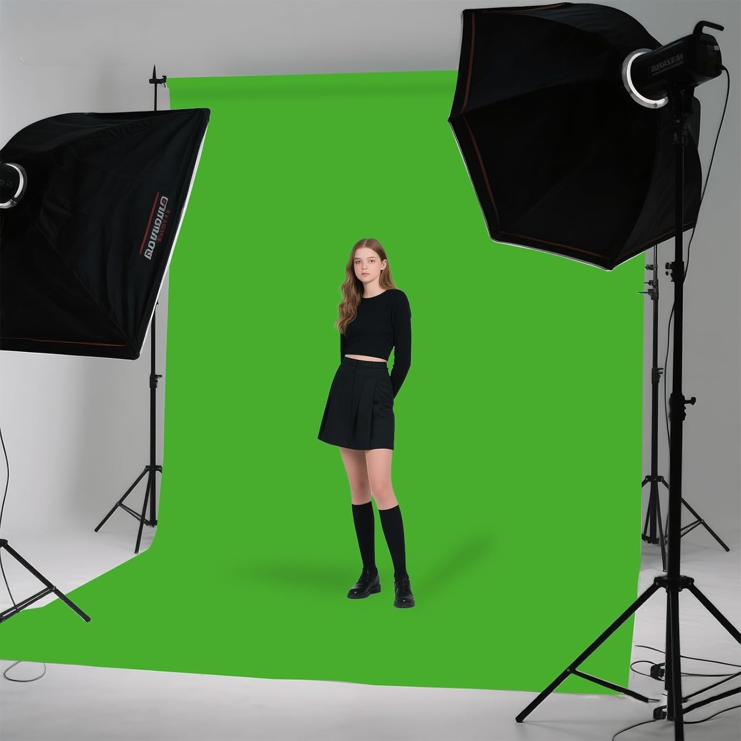 Professional 8x10FT Chroma Key Green Screen – Perfect for Live Streaming & Zoom