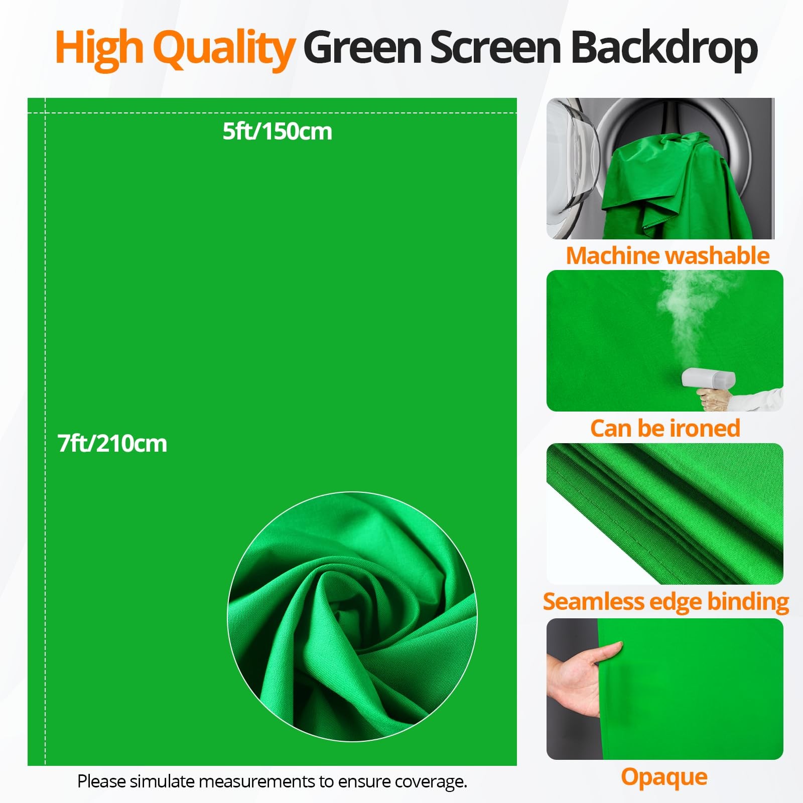 5×7 Ft Portable Green Screen Backdrop Kit TShaped Stand 5 Clamps Bag