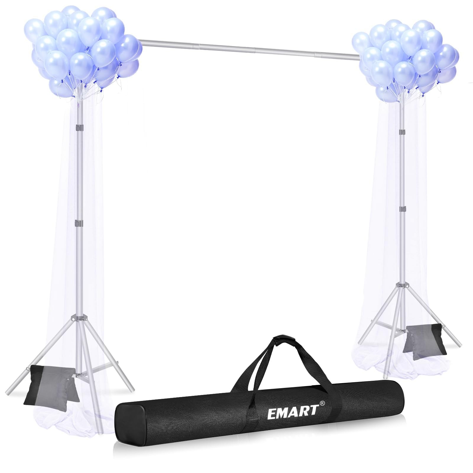 EMART Backdrop Stand 10x7ft(WxH) Photo Studio Adjustable Background Stand Sup…