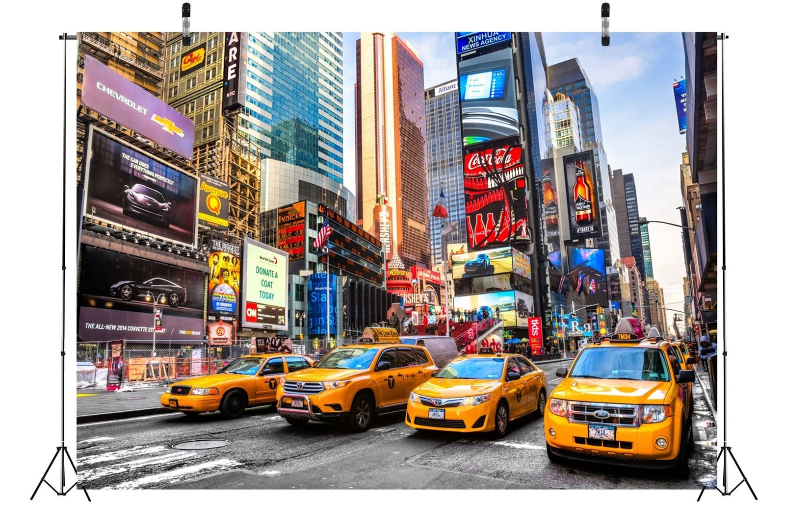 CORFOTO Fabric 7x5ft New York City Time Square Backdrop 7x5FT, N2-city-28