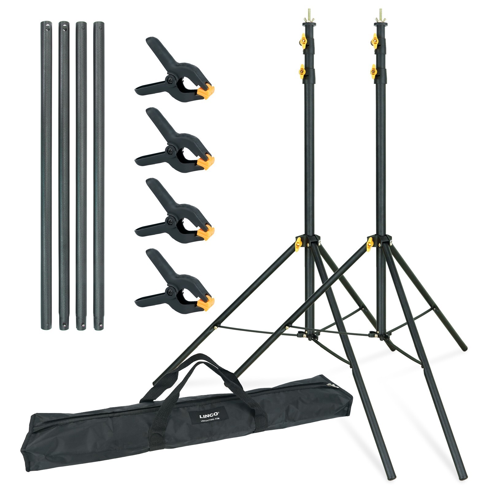 LINCO Adjustable Backdrop Support Stand Kit 10×6.5ft Background Support System