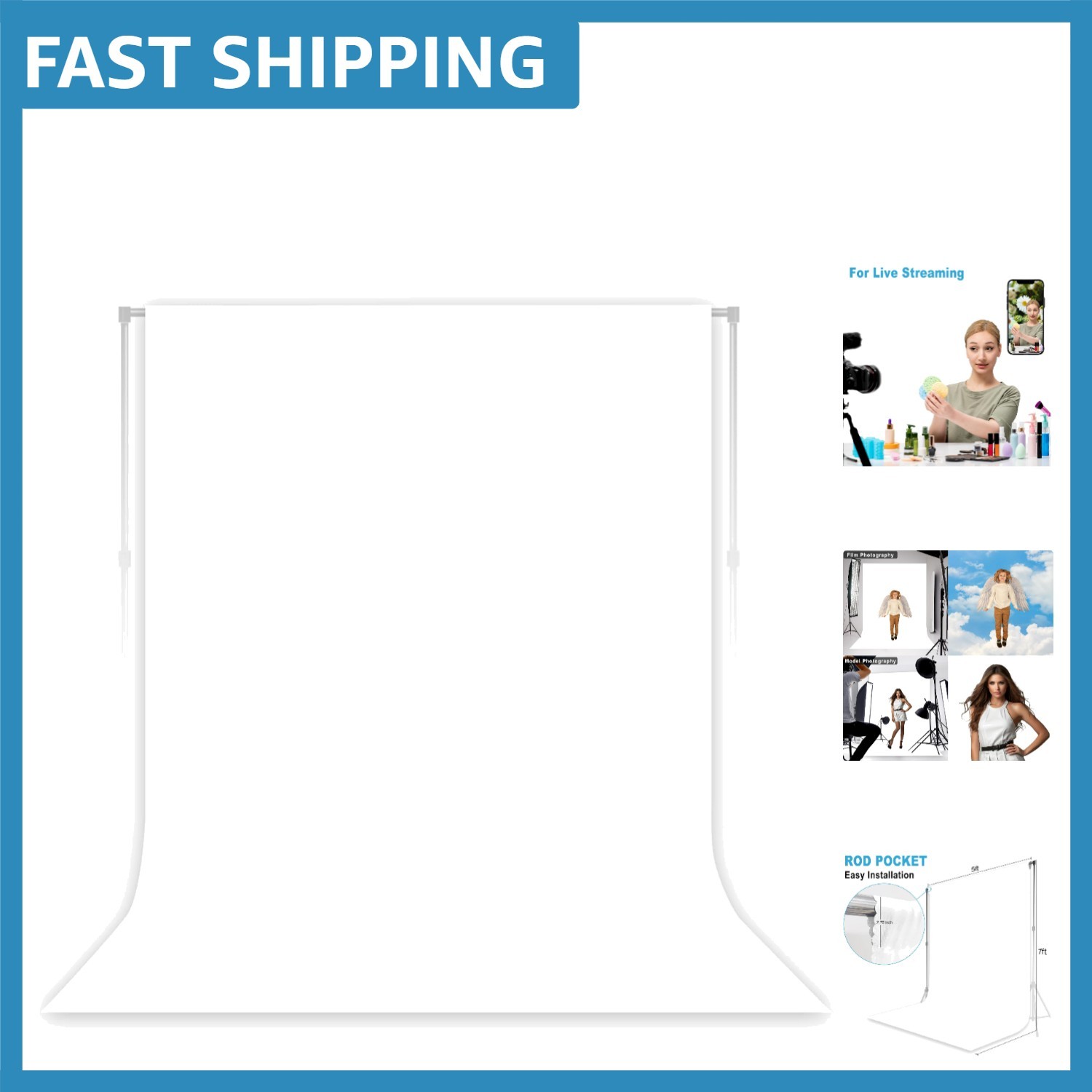 Professional White Photography Backdrop 5×7 FT – Ideal for Weddings & Events