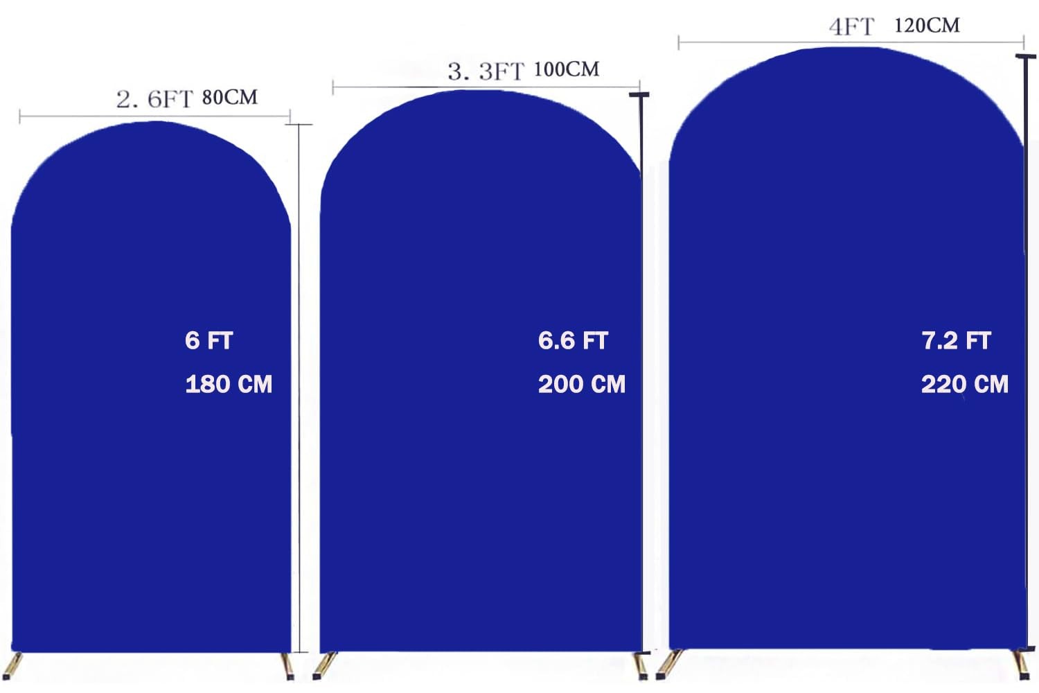 6.6 FT Royal Blue Spandex Arch Backdrop Cover for Wedding Party Celebration P…