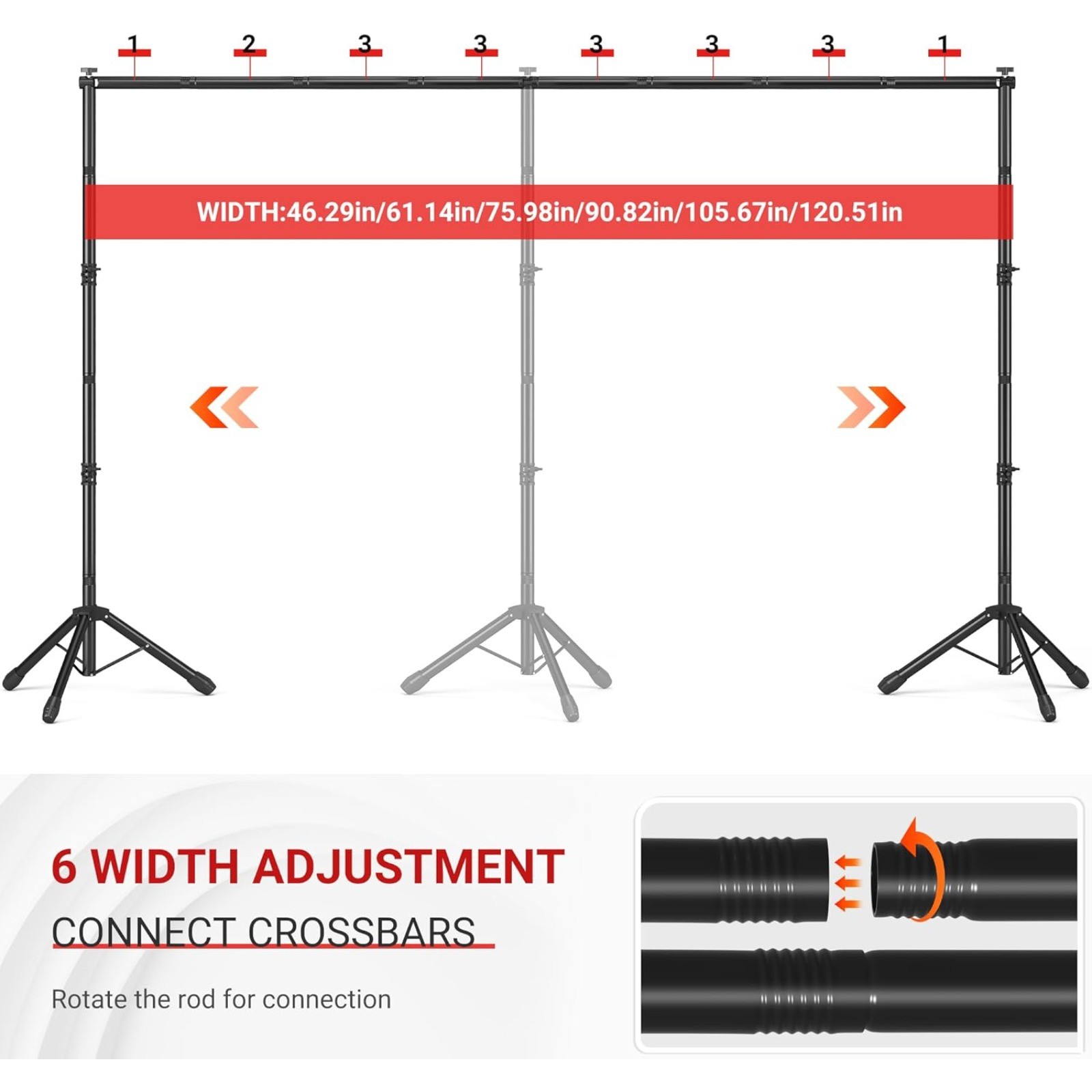 10 x 7.5 FT Portable Backdrop Background Stand Adjustable for Party Photography