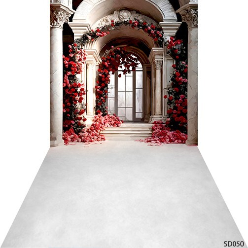 10’x20’CP Arch Flower Wedding Scenic Microfiber Fabric background backdrop SD050
