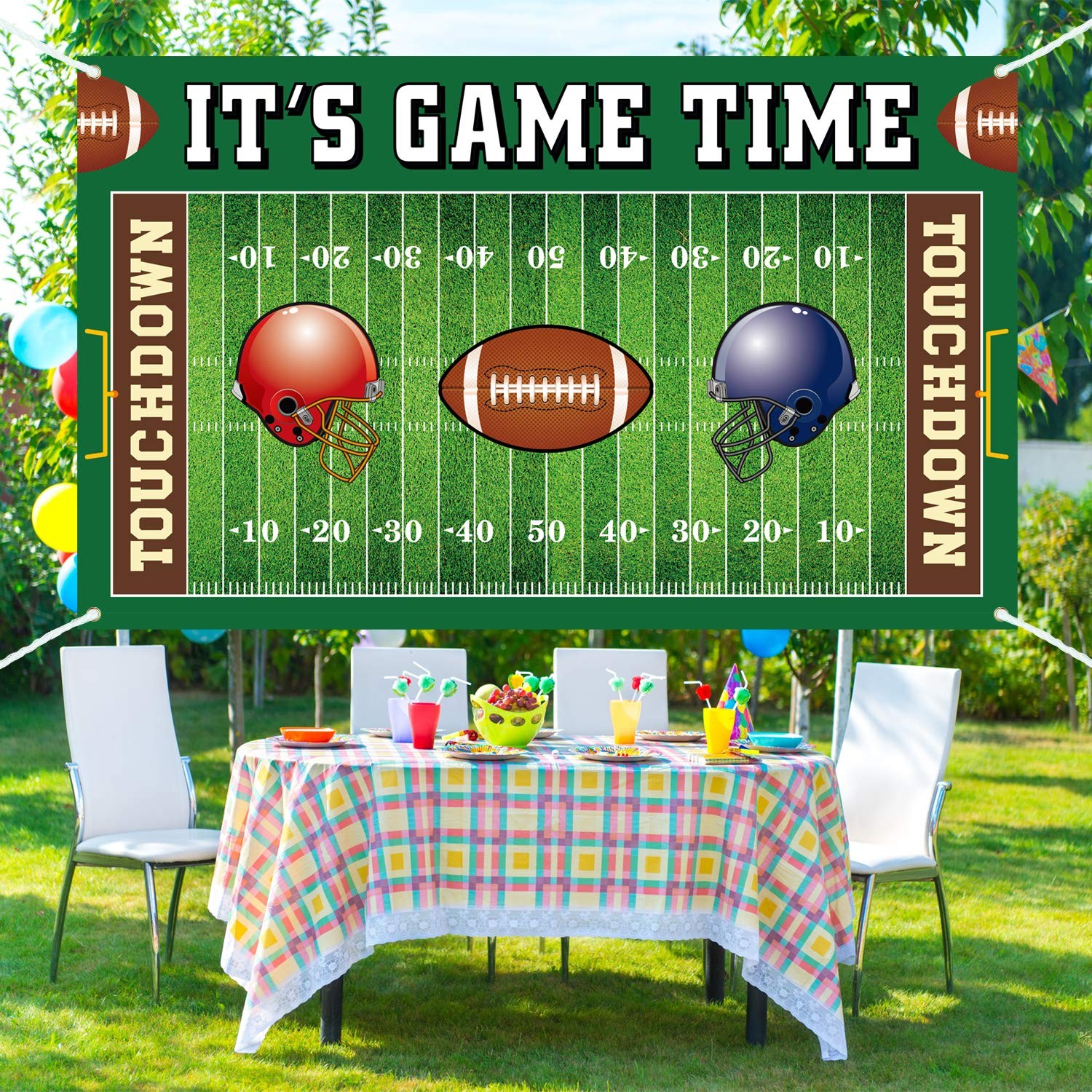 Football Field Backdrop Banner Decorations Large Football Background for Spor…