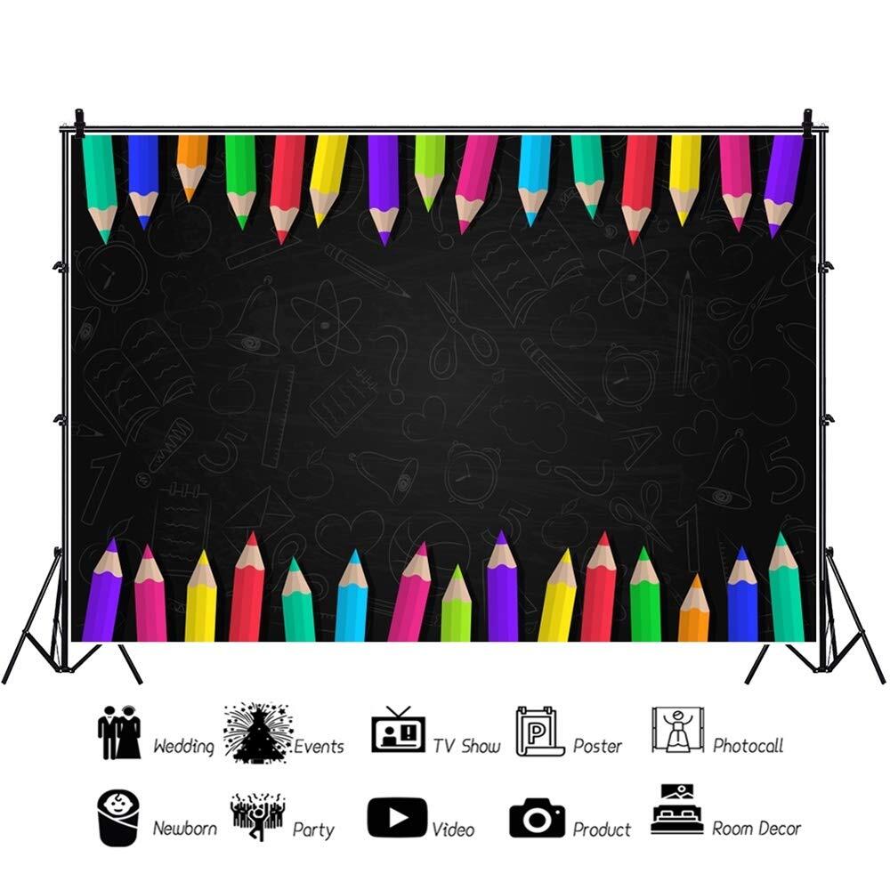 5x3ft Blackboard Pencil Backdrop Back to School Photography Sessions