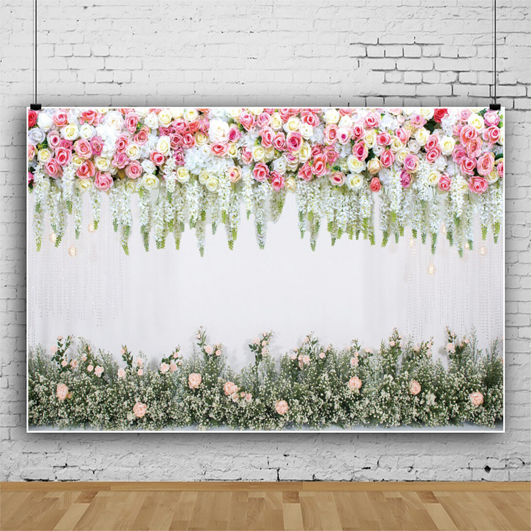 Flower Wall Floral Photography Background Photo Backdrop for Wedding Party Decor