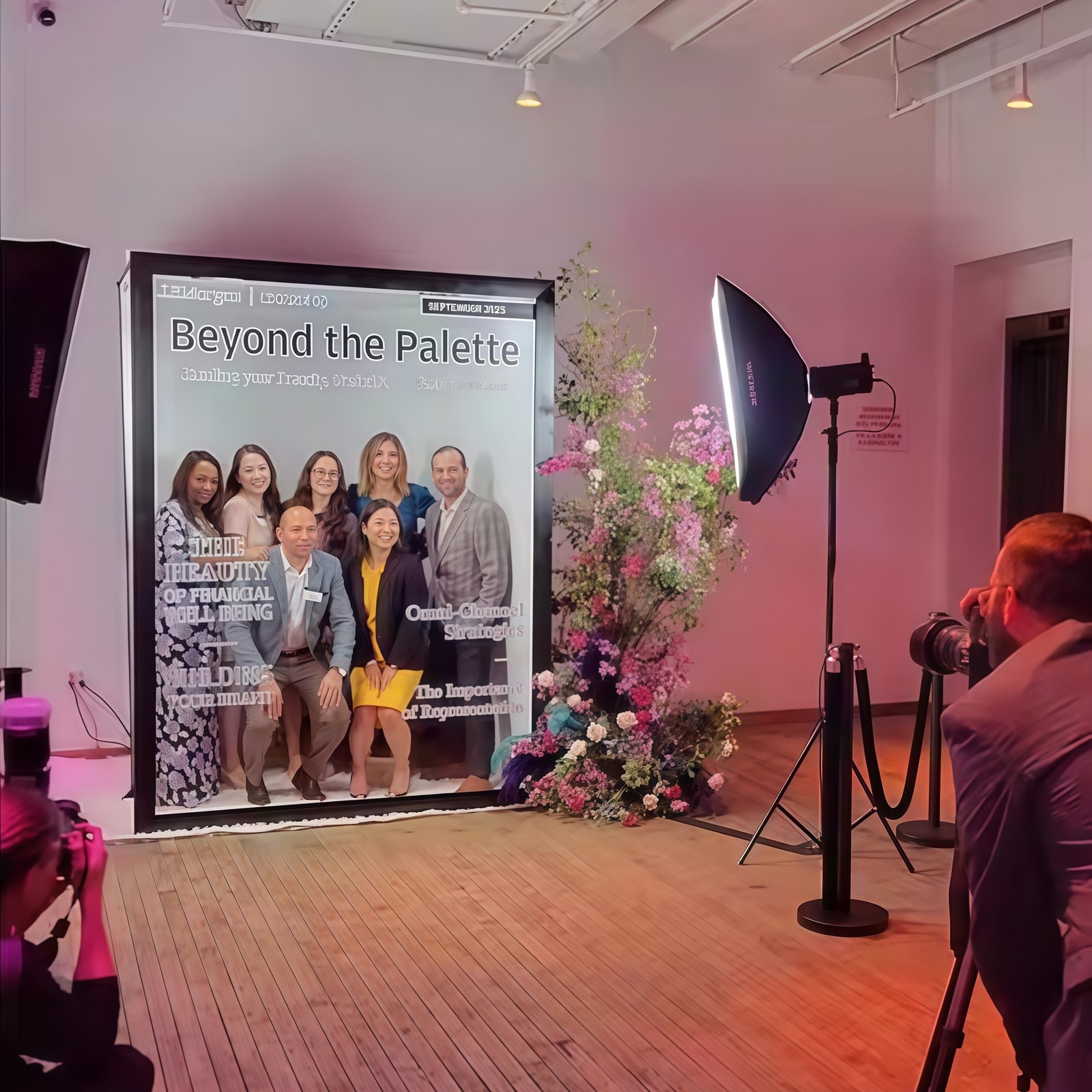 Magazine Photo Booth Box Wedding Photography Background with LED Light for Party
