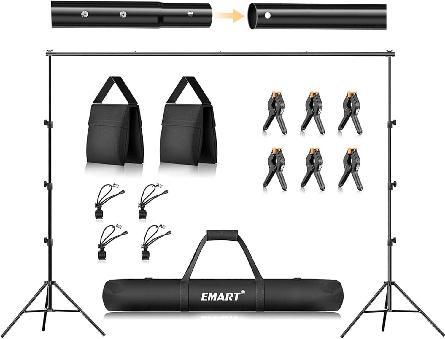 Photo Backdrop Stand kit, 8.5 x 10 ft Back Drop Adjustable Frame for Photogra…