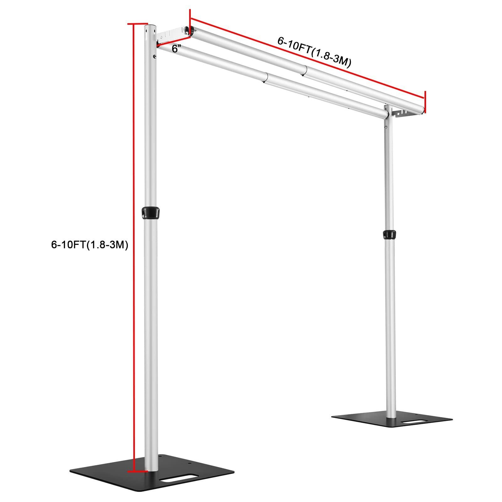 DOUBLE CROSS BAR ADJUSTABLE QUICK BACKDROP KIT 10 FT x 10 FT PIPE WITHOUT DRAPE
