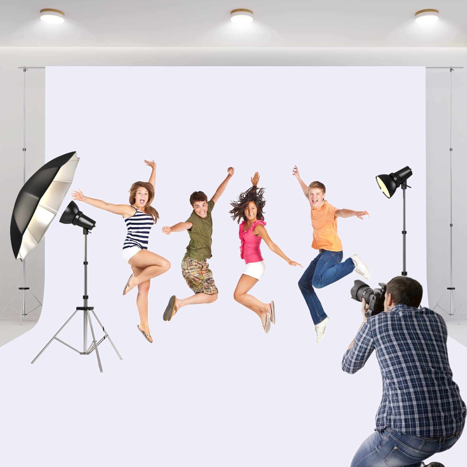 Aimosen 10×10 FT White Backdrop Background for Photography, 10 X 10 FT,
