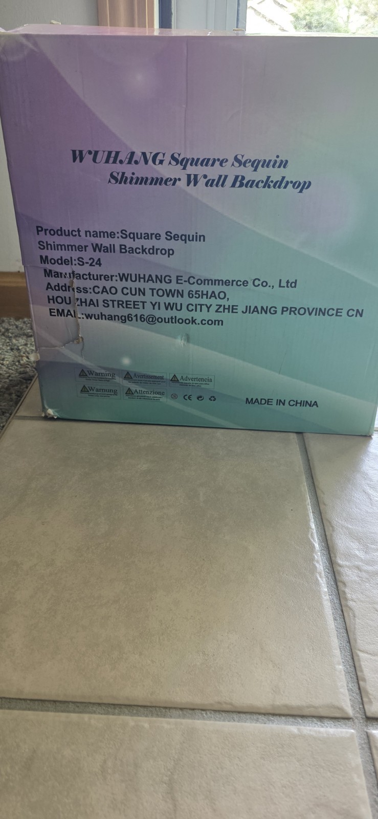 WUHANG S-24 Square Sequin Shimmer Backdrop, 24 Panels 11.8×11.8 in