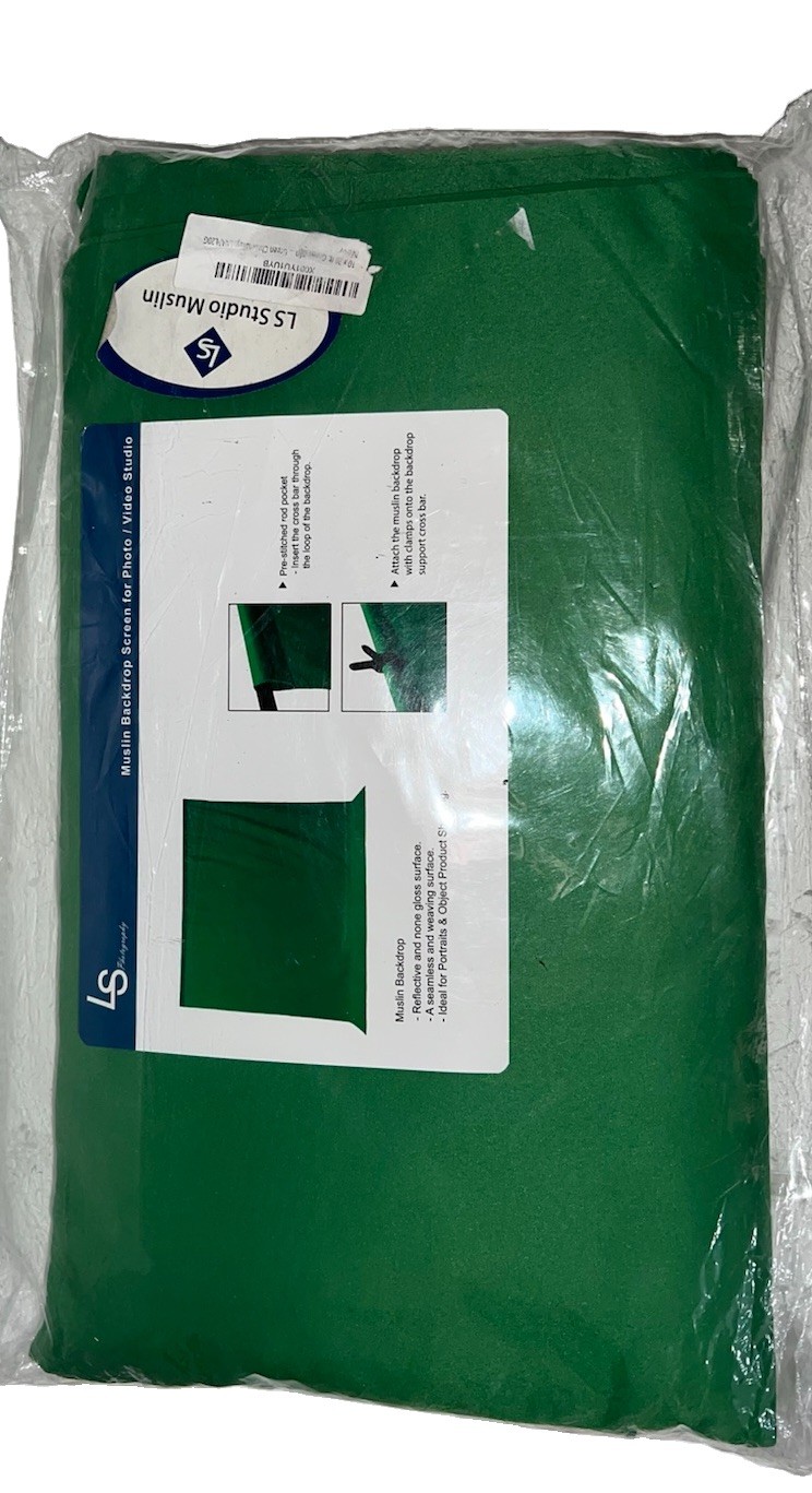 (7)LS Studio 10×20 Green Muslin Backdrop Green Screen Studio Background