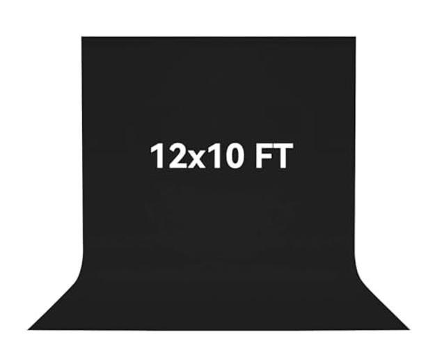 12×10 FT Backdrop Background, 100% Polyester Photography 12 X 10FT Black