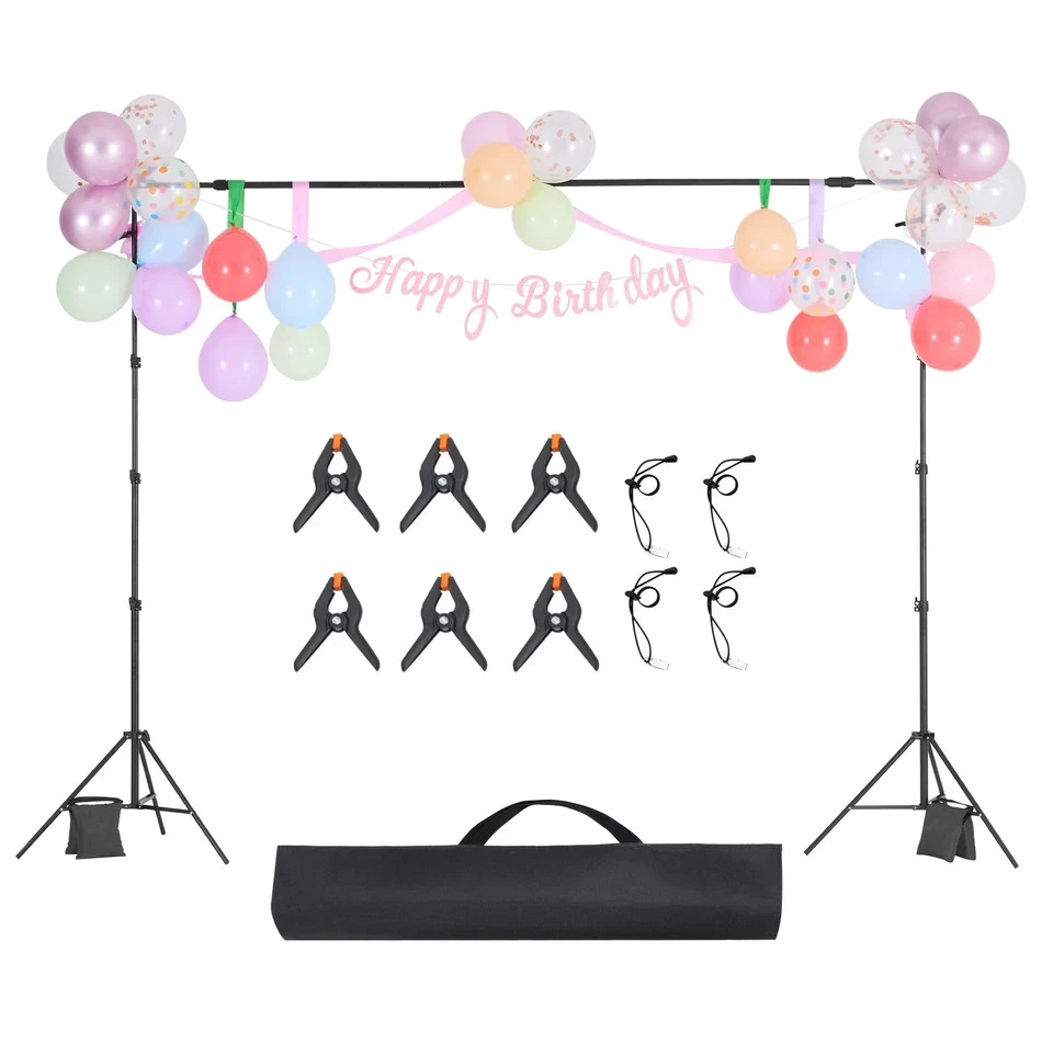 Backdrop Stand Background Banner Kit with 2 Tripod for Party & Photo