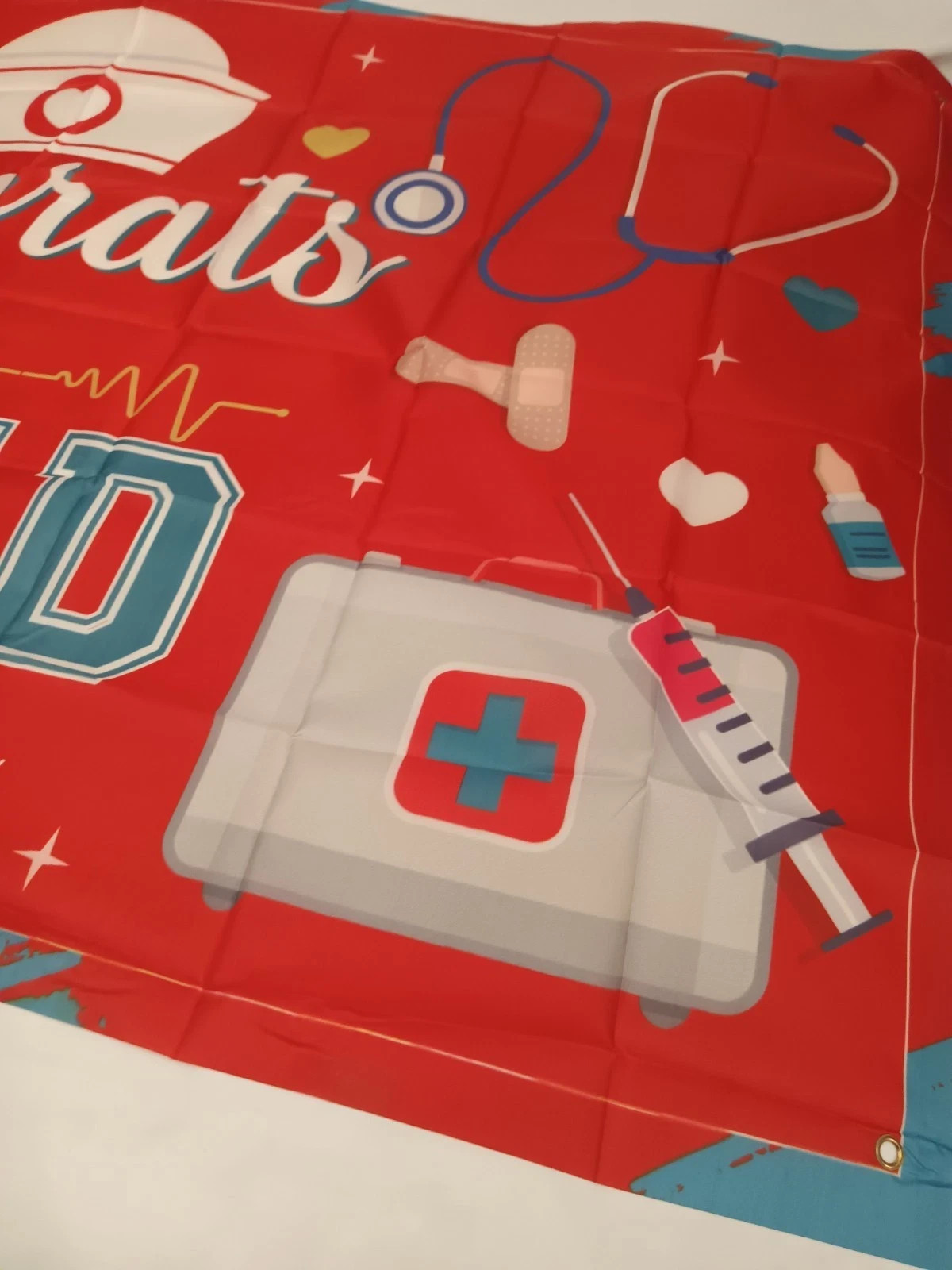 4’x6′ Congrats Grad Backdrop Medical Nurse Graduation Party Banner Decorations