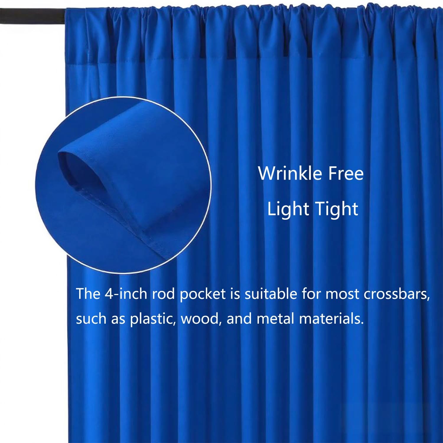 2 Panels 5ft X 10ft Royal Blue Backdrop Curtains for Party – WENSINL Wrinkle …