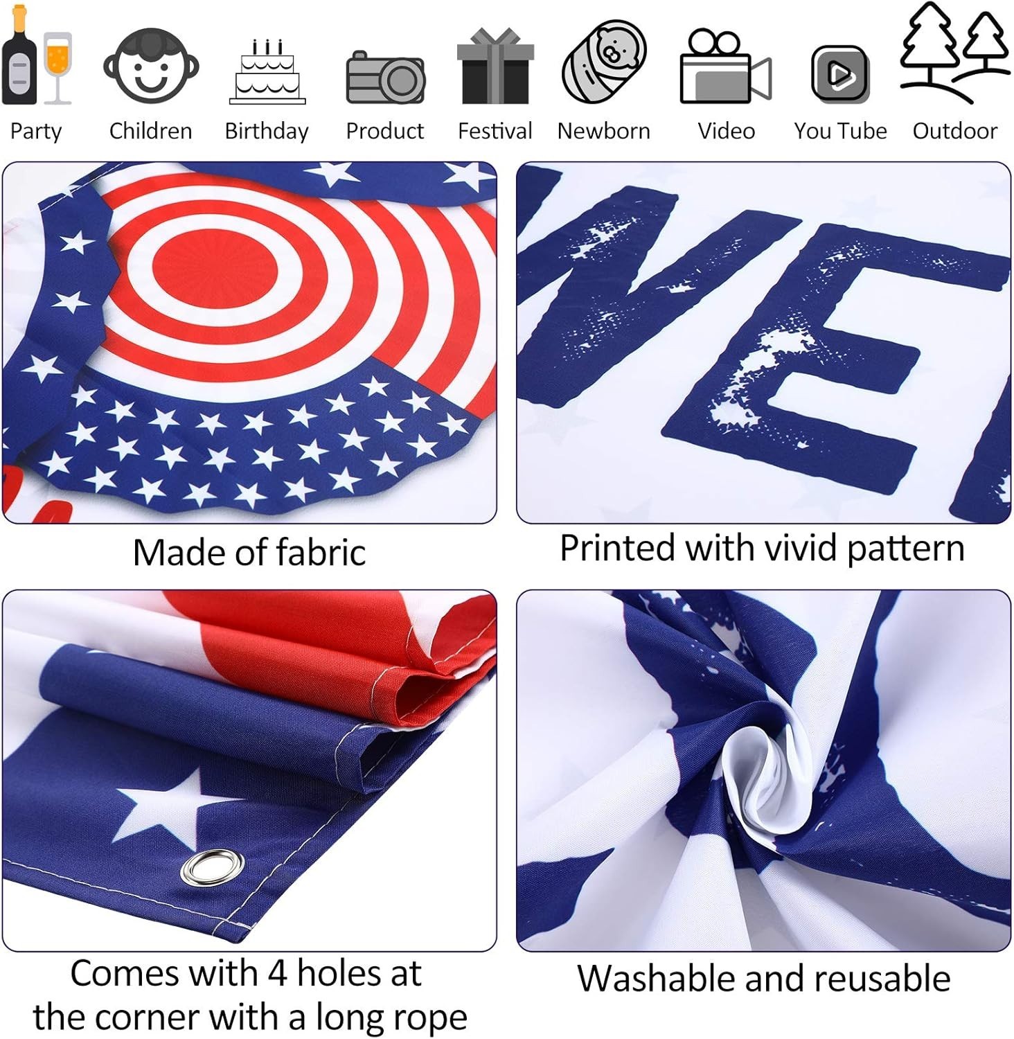 Large Welcome Home Banner Military Red White and Blue Welcome Home Decoration fo