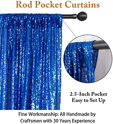 ShinyBeauty Sequin Backdrop Royal Blue 8FTx10FT Glitter Backdrop Photography Bac