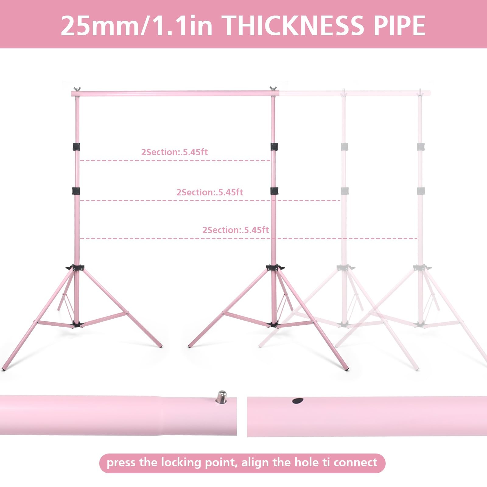 Backdrop Stand 10x7ft(WxH) Photo Studio Adjustable Background Stand Support k…