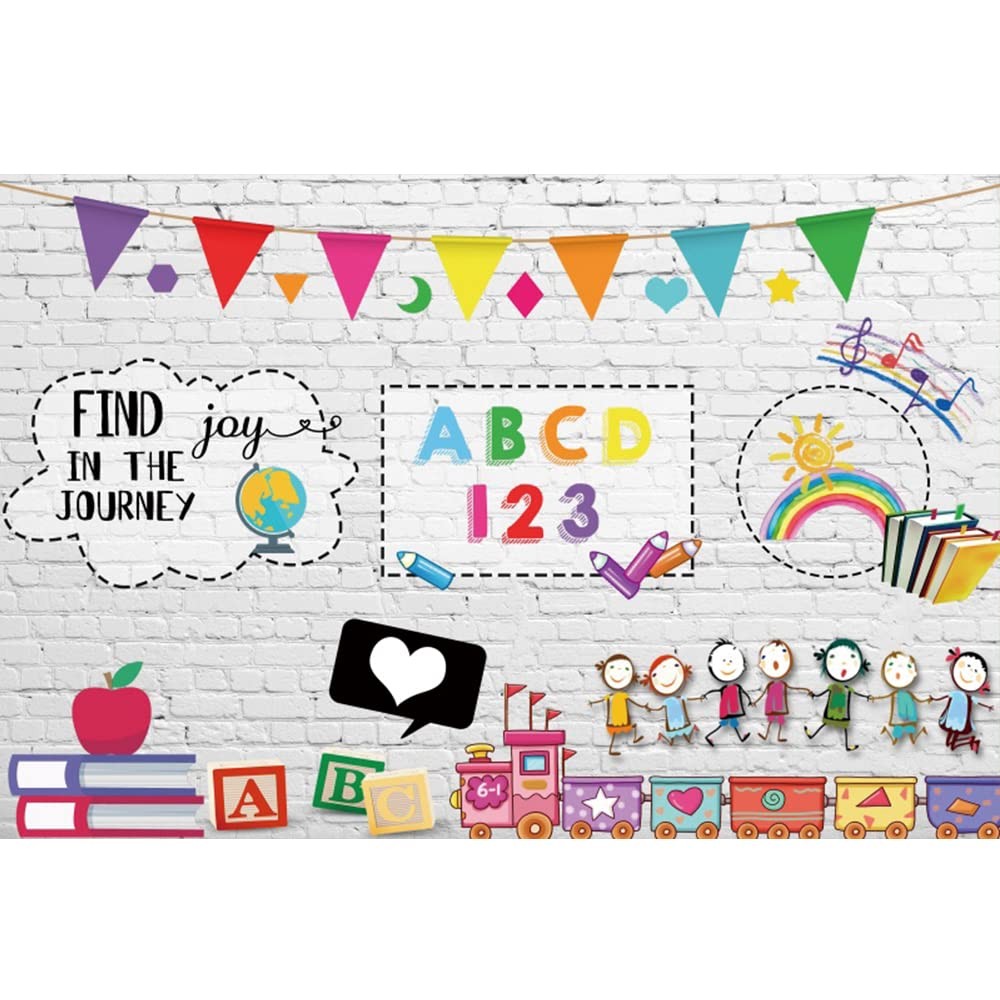 10x7ft Welcome Back to School Backdrop Books Pencil Photography Background