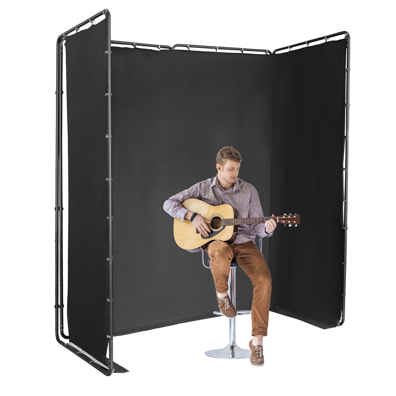 Backdrop Stand Floor Standing Photography Backdrop Stand w/Black Cloth 4*2.4m~