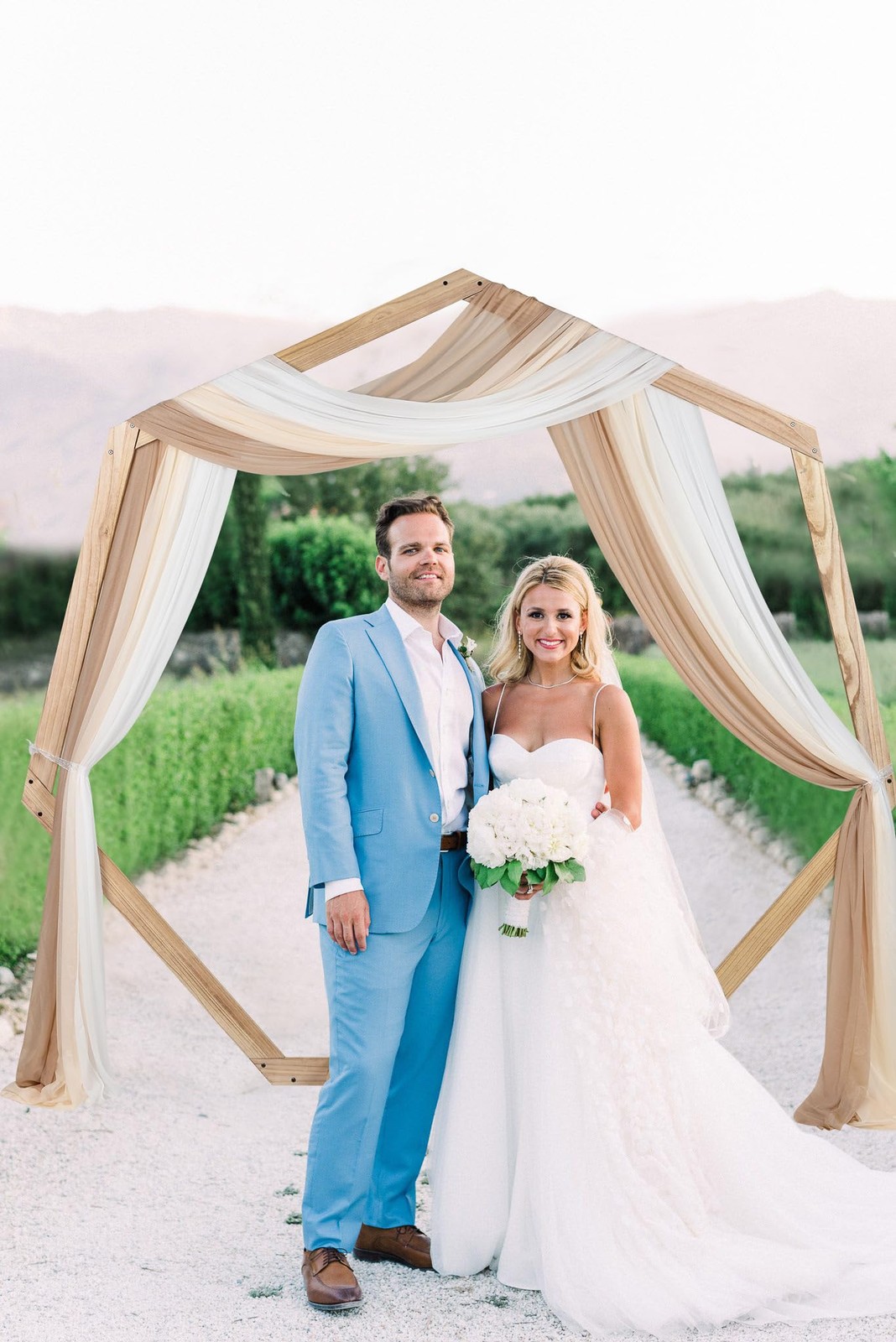 3 Panels Wedding Arch Draping Fabric, 30″ x 20ft Mixed Color Chiffon Fabric D…