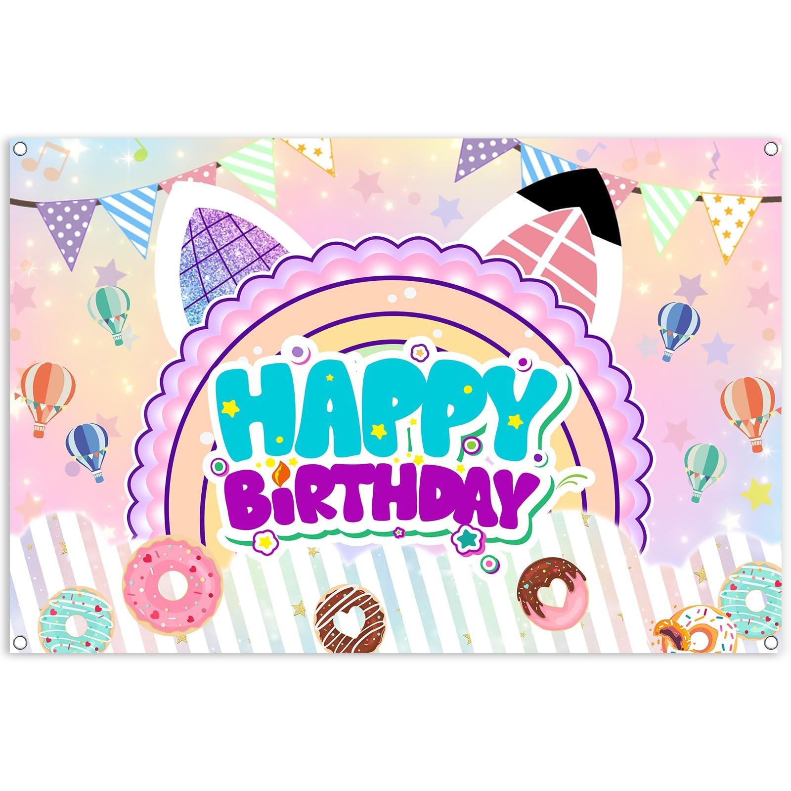 5x3ft Cute Cartoon Cat Theme Backdrop Cartoon Photography Background Kids Boy…