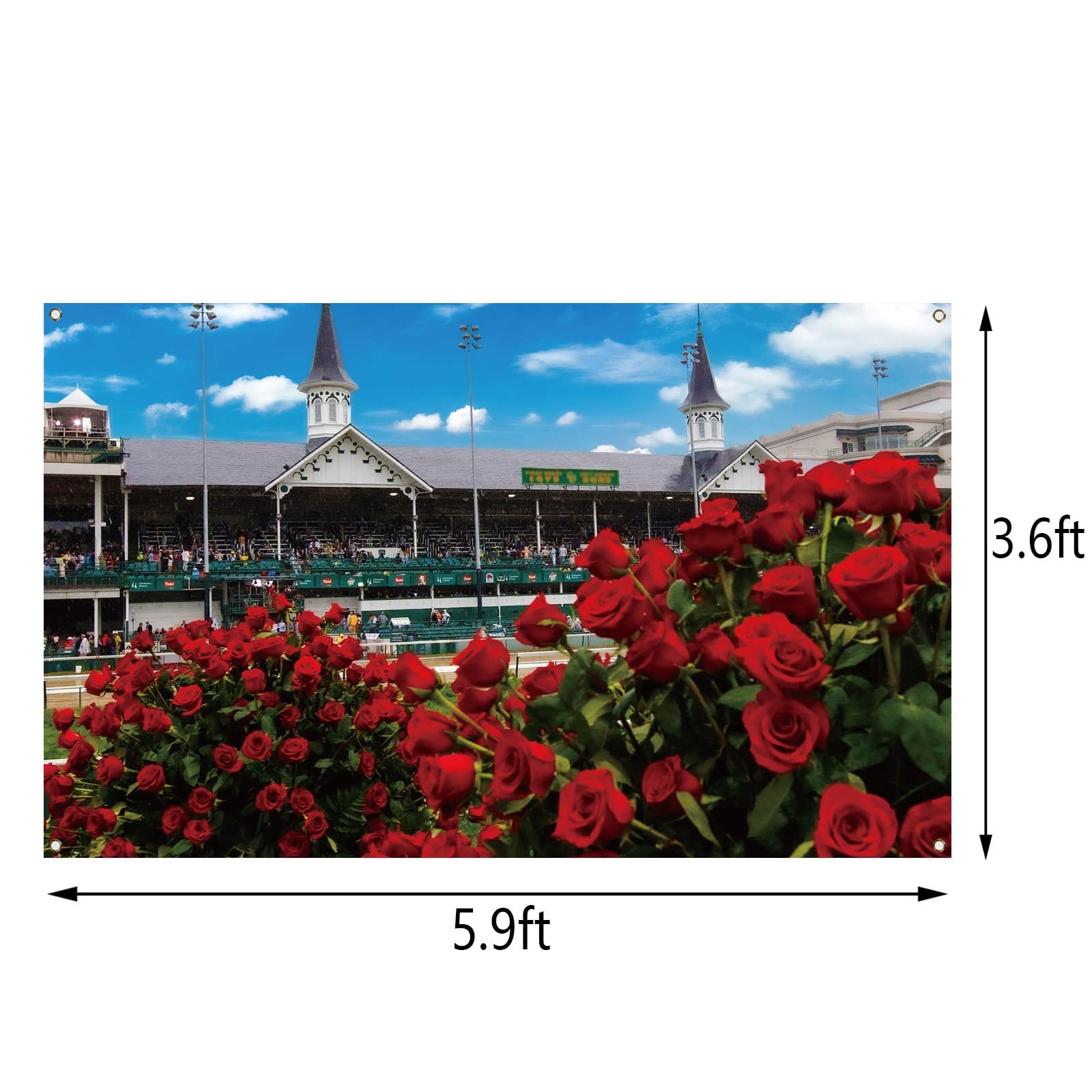 Kentucky Photo Booth Backdrop 2025 Churchill Downs Horse 5.9×3.6ft, Rose