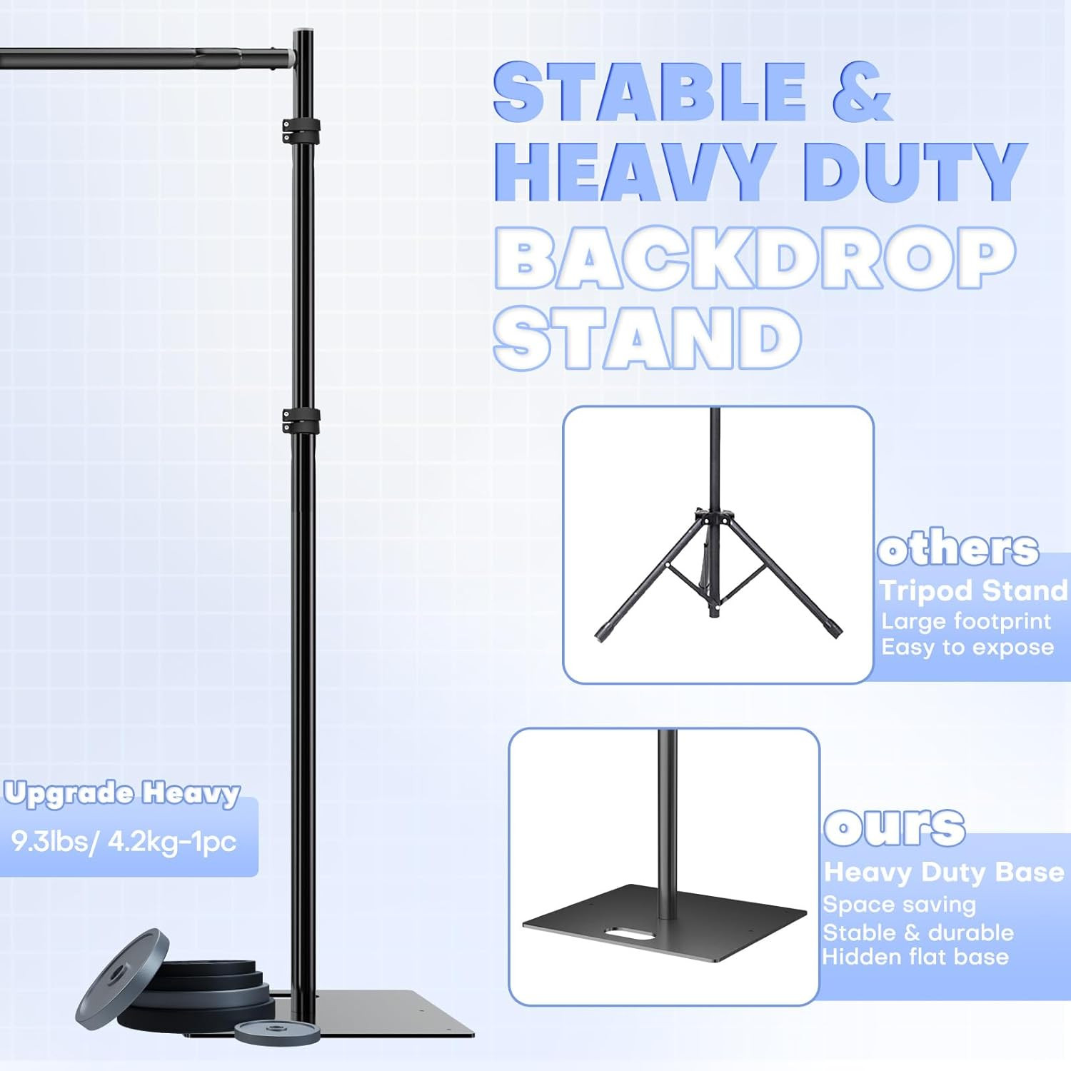 8X10Ft Pipe and Drape Backdrop Upgrade Adjustable Photo Background Backdrop Stan