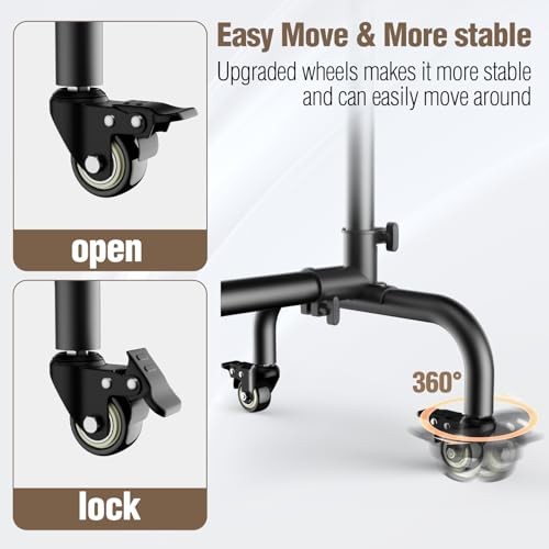 Rolling Backdrop Stand with Wheels – 10 x7.5 ft (WxH) Adjustable – 7.5x10FT