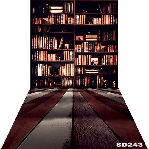 10’x20′ Computer-painted Retro bookshelf Floor Scenic background backdrop SD243