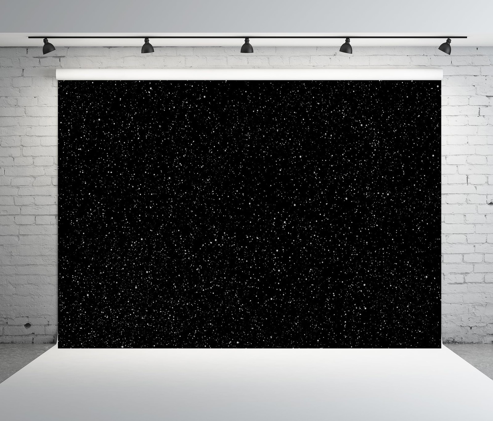 8x6ft Fabric Black Starry Sky Backdrop Night Sky Stars Outer Space Galaxy Uni…