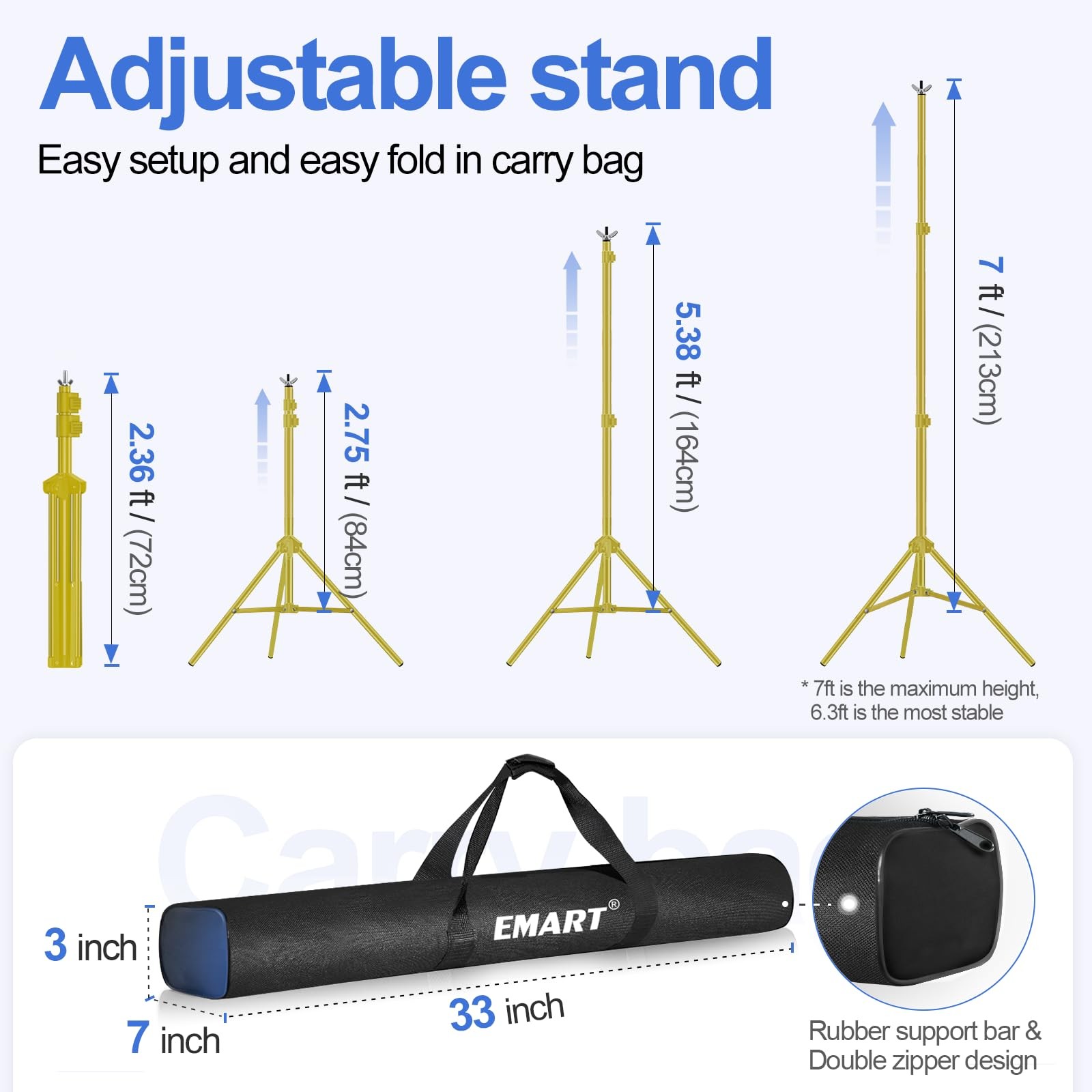 Backdrop Stand 10x7ft(WxH) Photo Studio Adjustable Background Stand Support k…