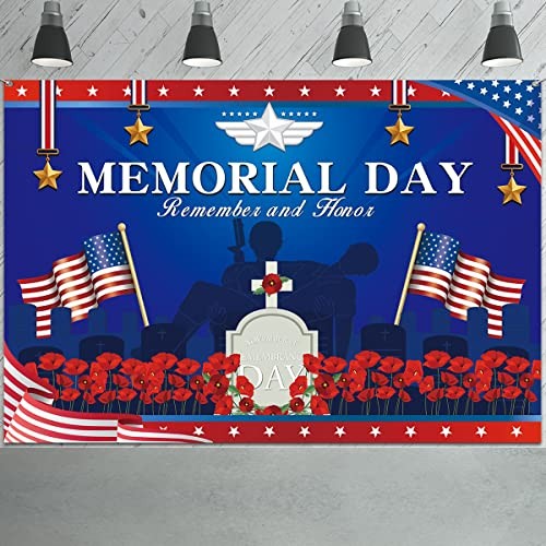 Veterans Day Decorations – Memorial Day Background Banner Red and Blue banner