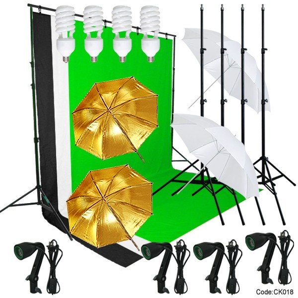 Linco Studio Photography Studio Lighting and Background Kit W/Muslin Backdrops