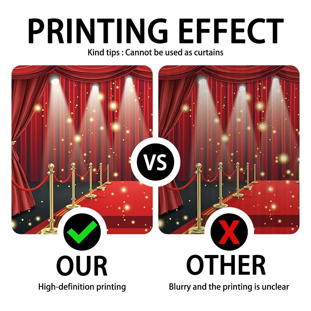 MHLSWY 7x5FT Red Carpet Stage Photo Backdrop Award Ceremony Stars