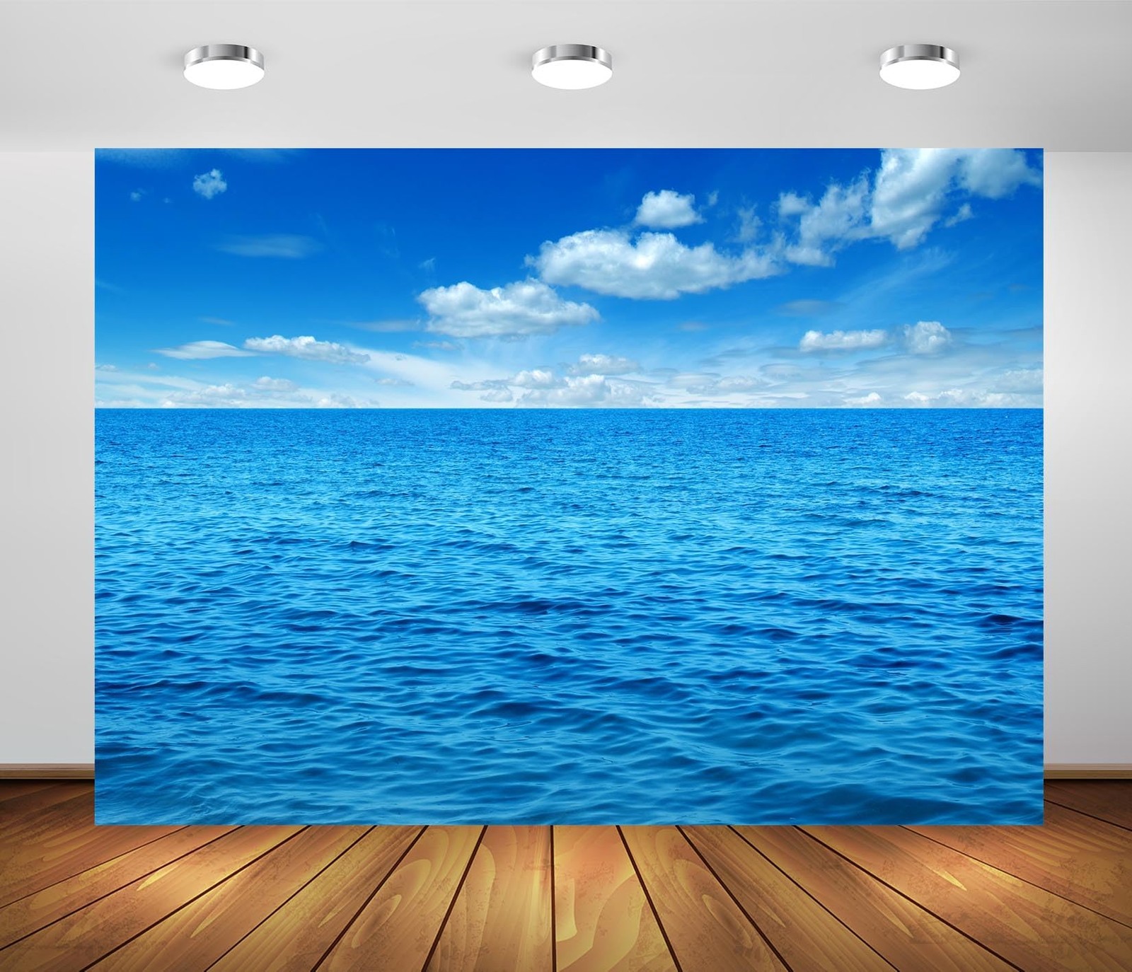 7x5ft Fabric Ocean Sky Backdrop Summer Sea Waves Photography Background