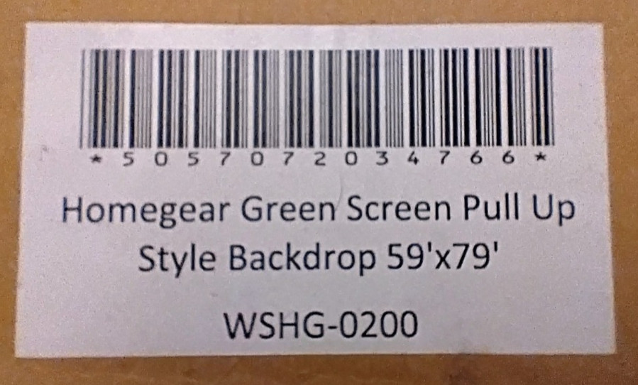Homegear WSHG-0200 Green Screen Pull Up Style Backdrop – 5′ x 6′ – New!