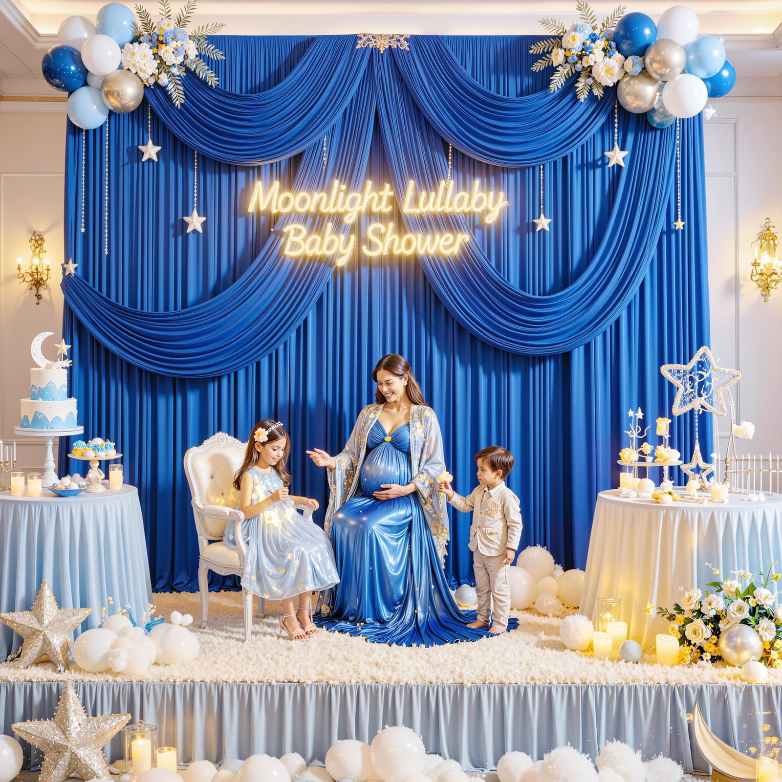 10ft x 10ft Wrinkle Free Royal Blue Backdrop Curtains for Party Stage Wedding…
