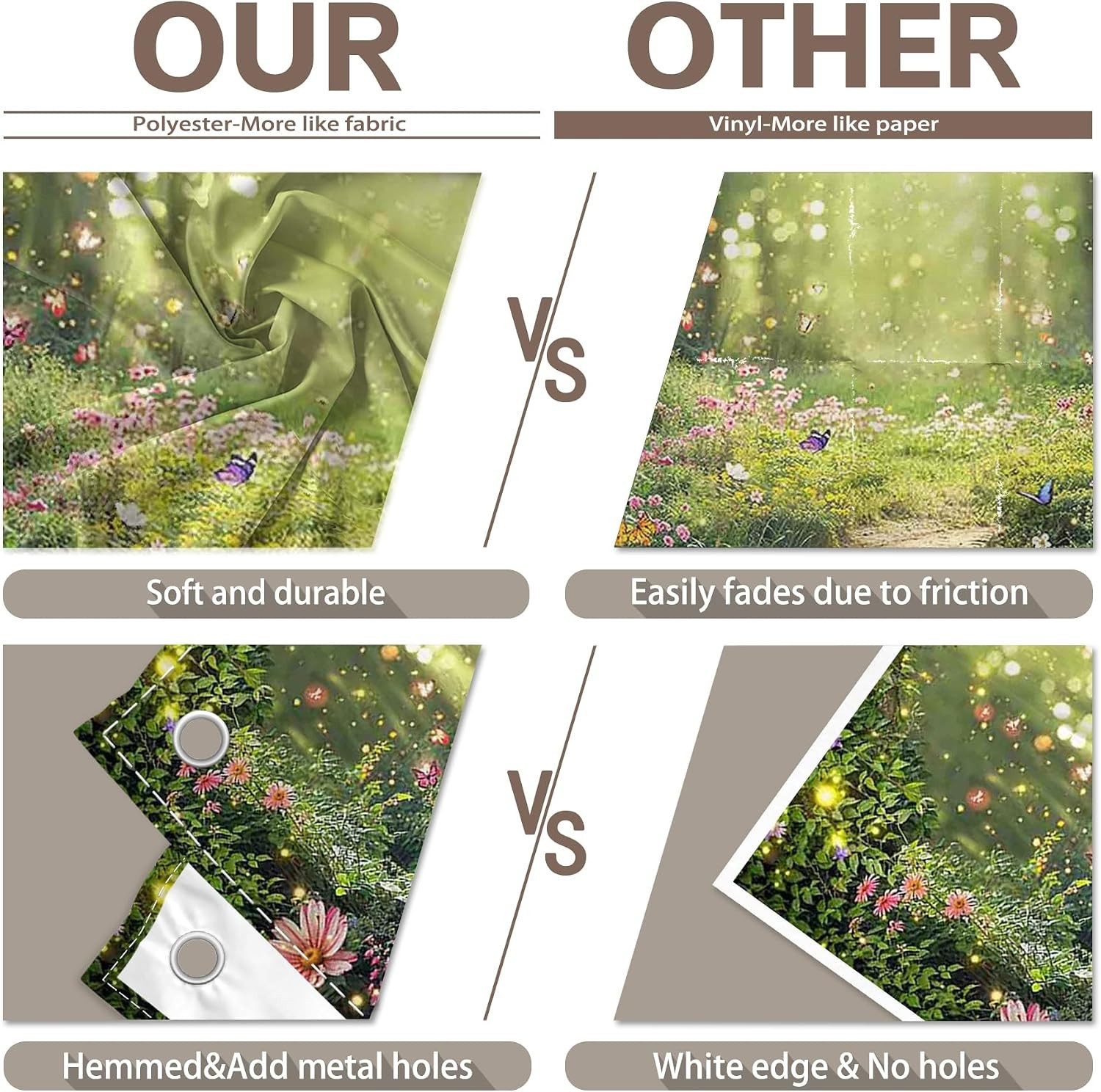 Fabric 7′ x 5′ Enchanted Forest Photography Backdrop Fairy Garden Background
