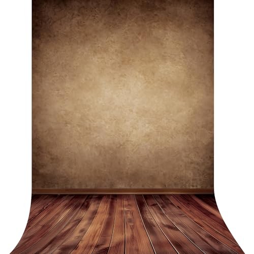 Brown Backdrop Rustic Wall Wooden Floor 5Wx7H Feet Soft Fabric 7x5ft B-Brown