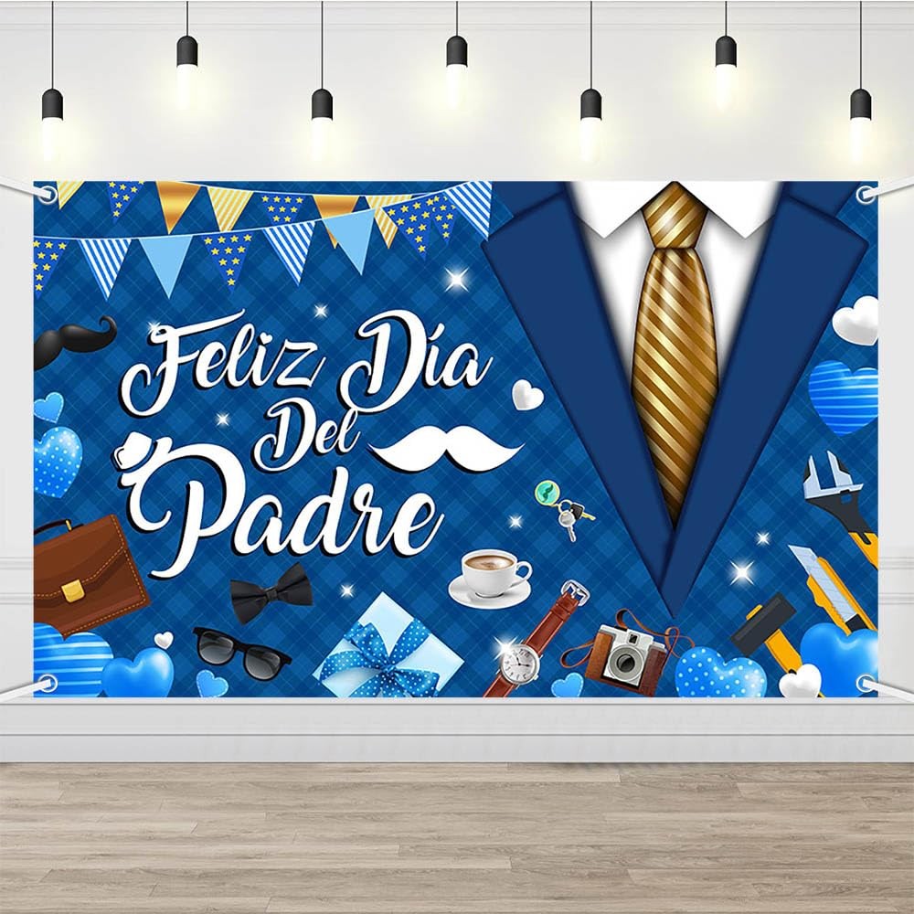 Feliz Día Del Padre Backdrop Spanish El Mejor Papá Del Mundo Party Decorations H