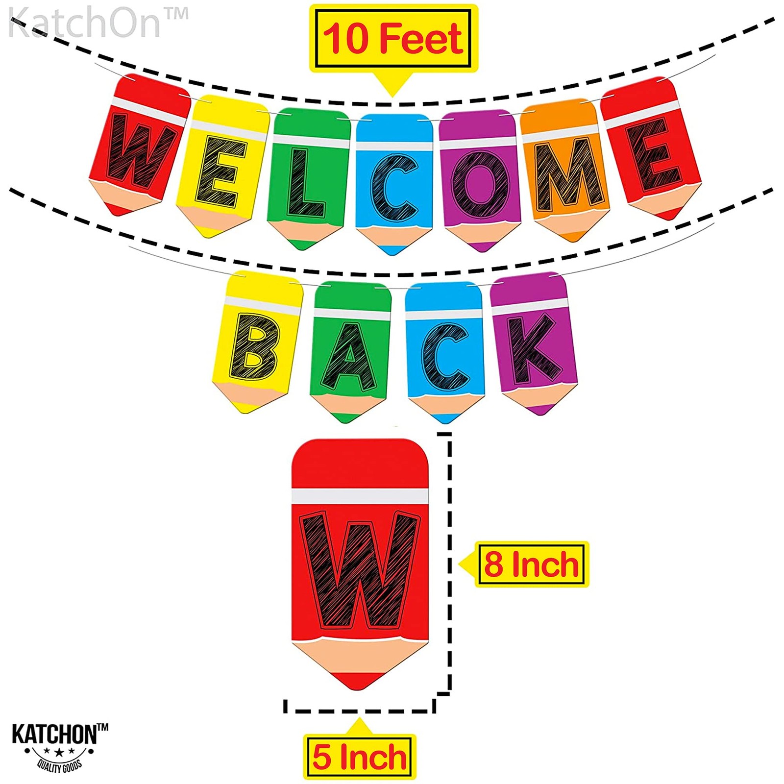 Welcome Back Banner – 10 Feet Pre-strung, Welcome Back to School Banner for F…