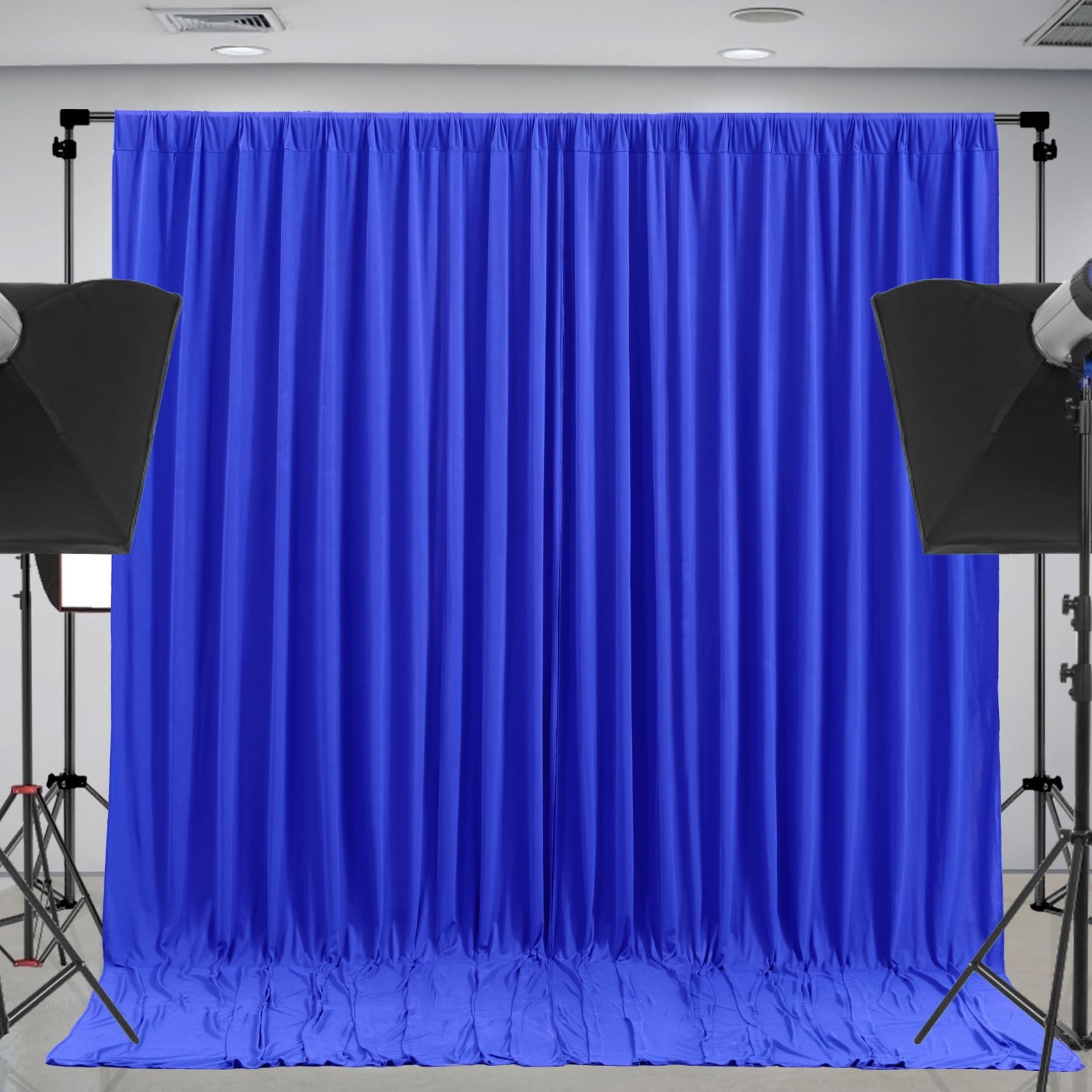 10 x 10ft Royal Blue Backdrop Curtains -Wrinkle Free Polyester Drapes for Bac…