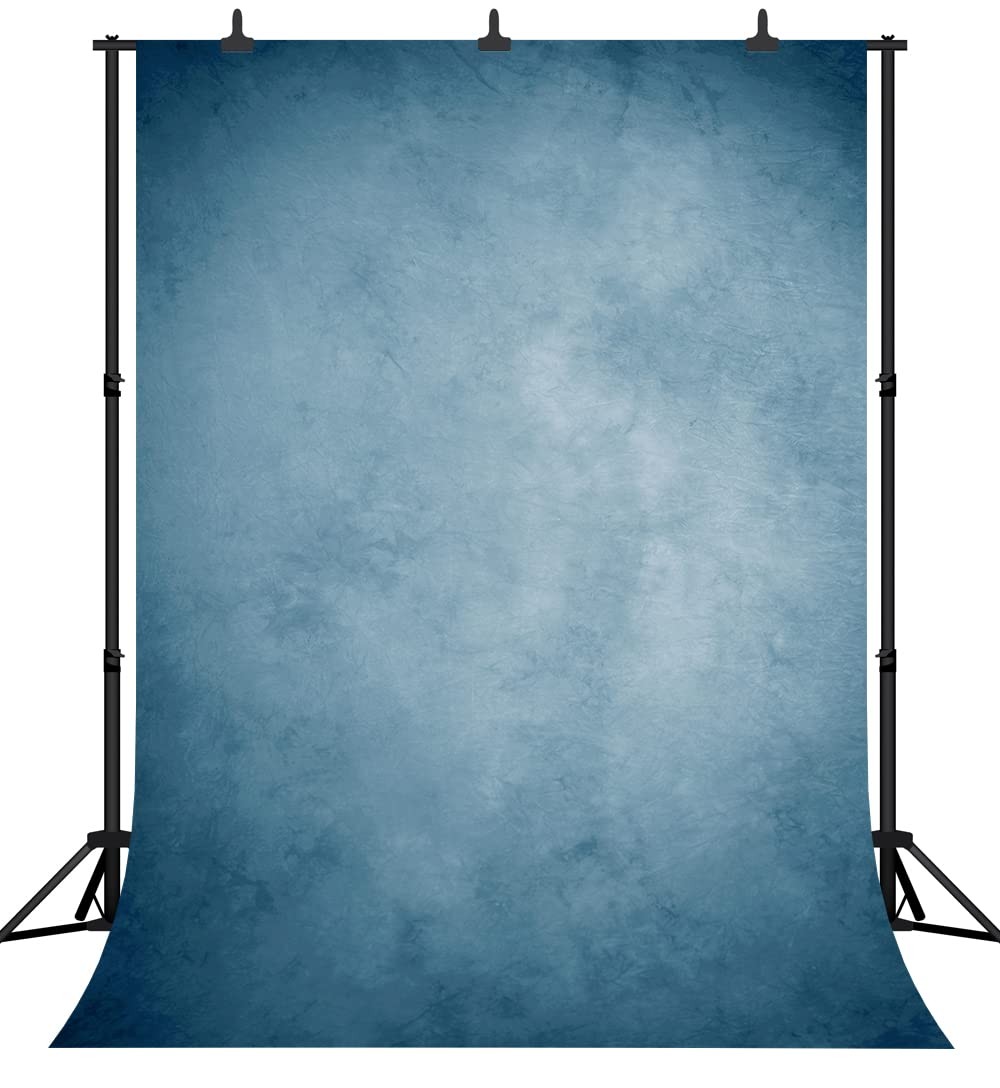 DePhoto 5X7FT Retro Blue Art Portrait Backdrop Seamless Vinyl Photography Pho…