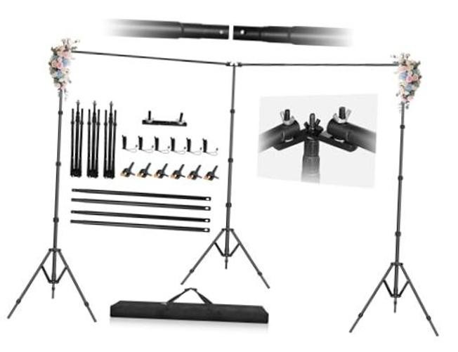 8.5 x 20ft (H x W) Adjustable Photo Backdrop Stand Kit, Large Photography
