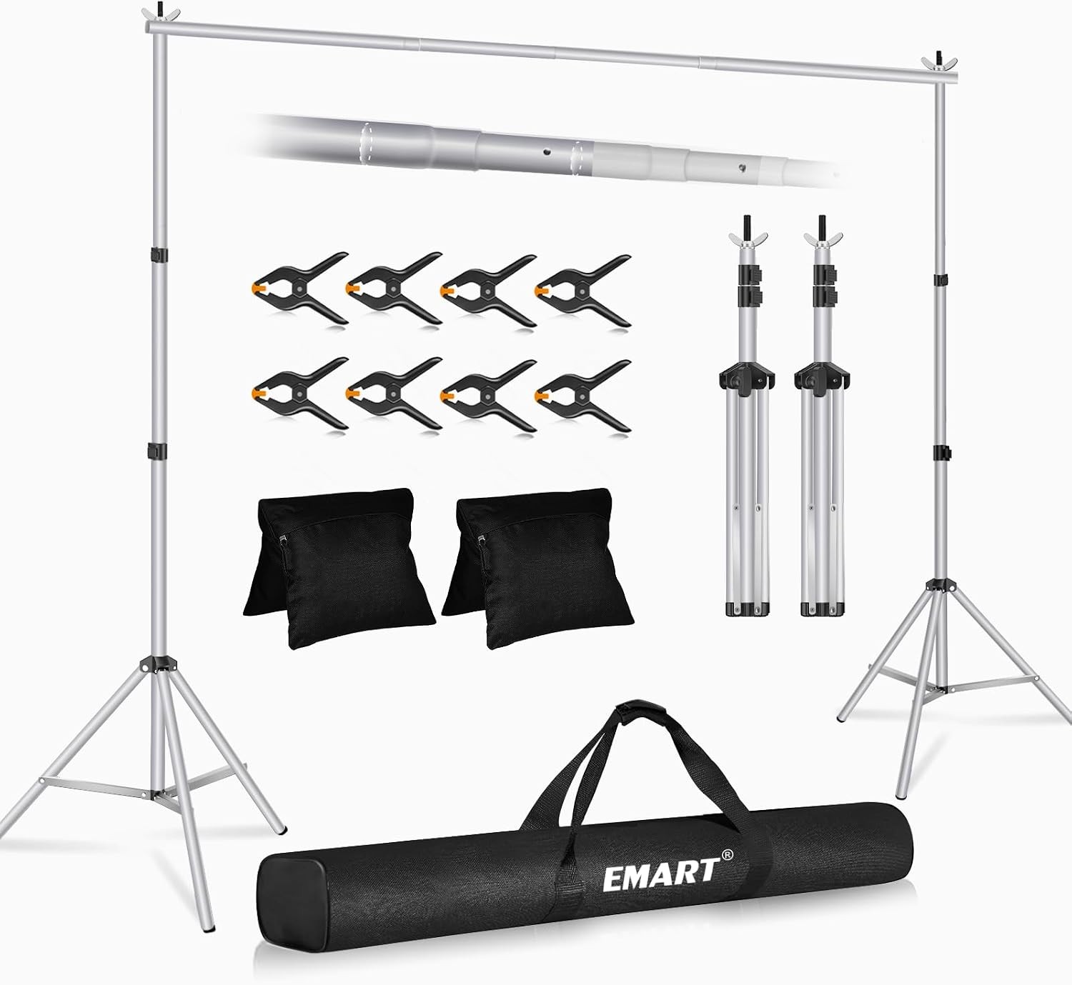 Backdrop Stand 10×8.5ft(WxH) Photo Studio Adjustable Background Stand Support
