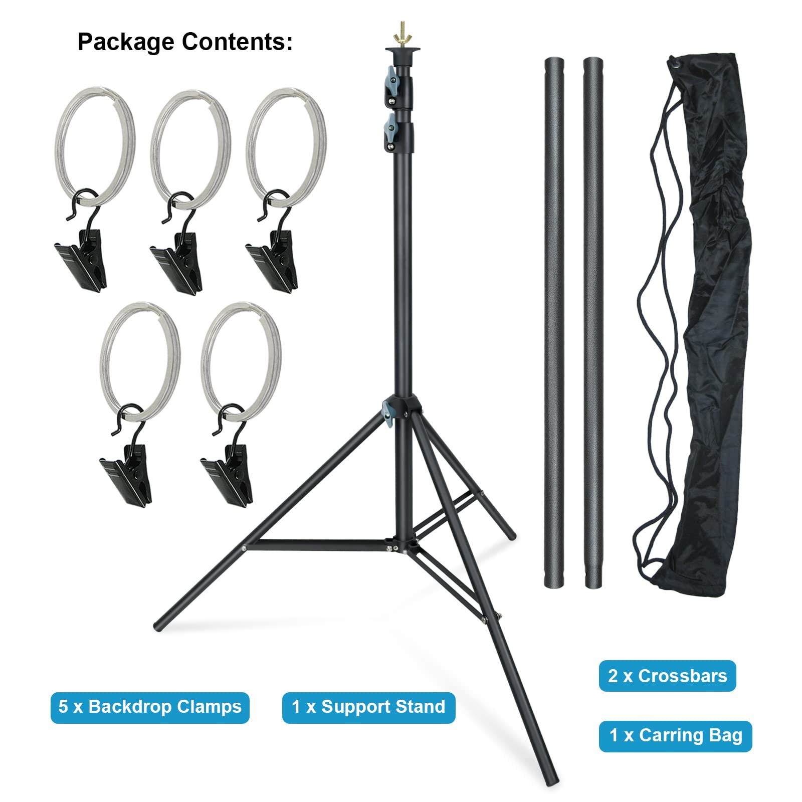 Lincostore Zenith Portable T-Shape Background Backdrop Stand Kit 1.5x2m – 1.5…